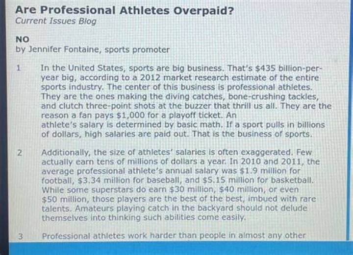 Are professional athletes overpaid?