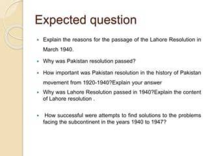 When lahore resolution was passed?
